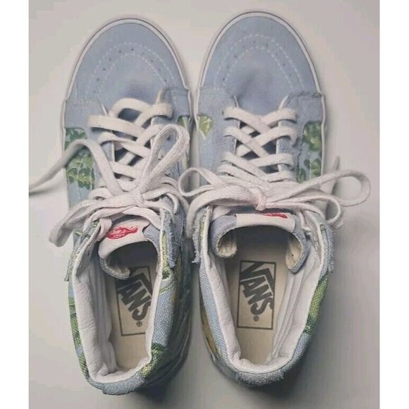 Vans Off The Wall Van Doren Light Blue Floral High Tops Size M6.5 / W8 - Picture 12 of 13